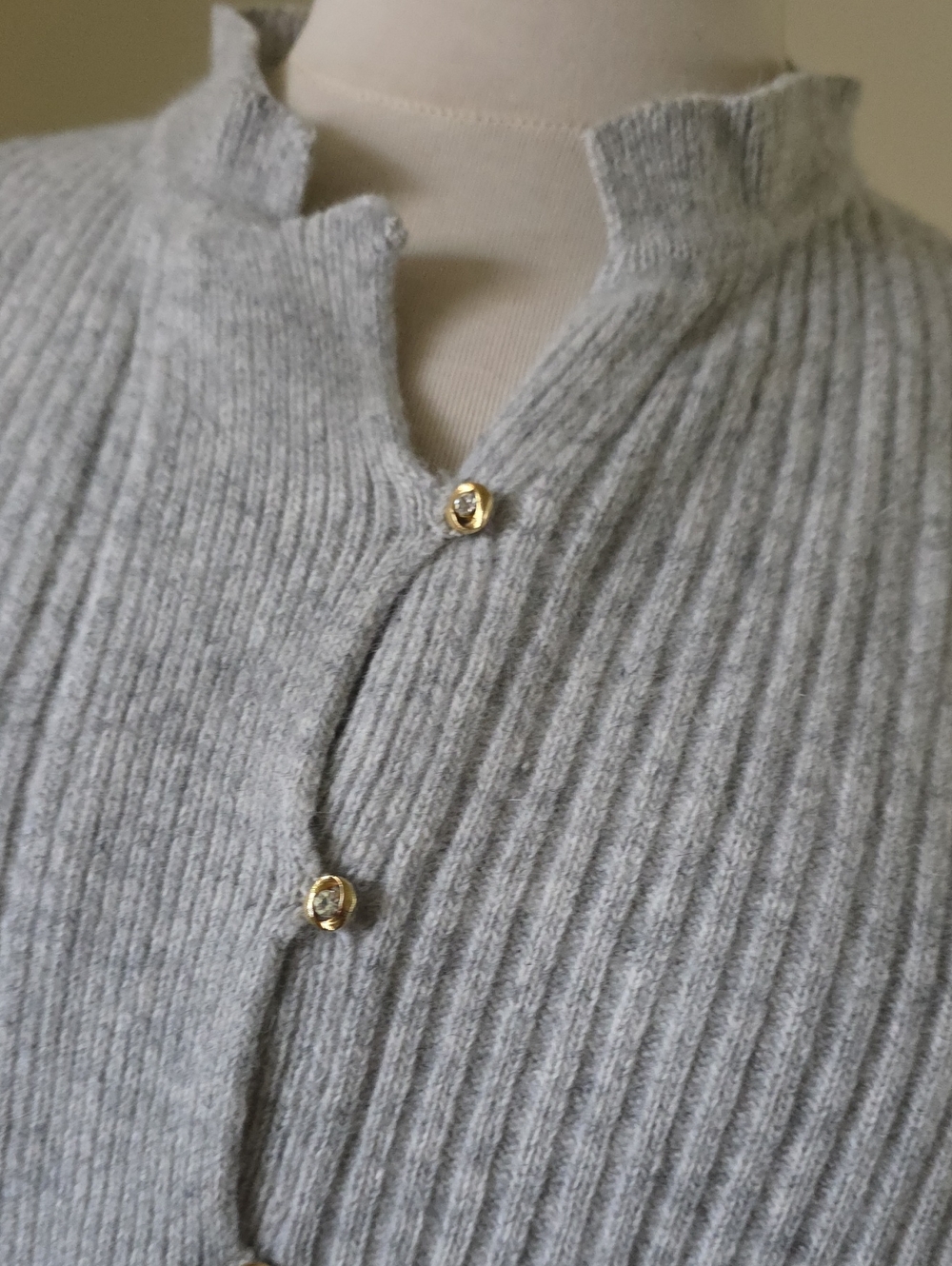 Vintage RINO ROSSI Knit Lambswool & Rabbit Hair Angora Puff Sleeve Cardi - S - Picture 12 of 14